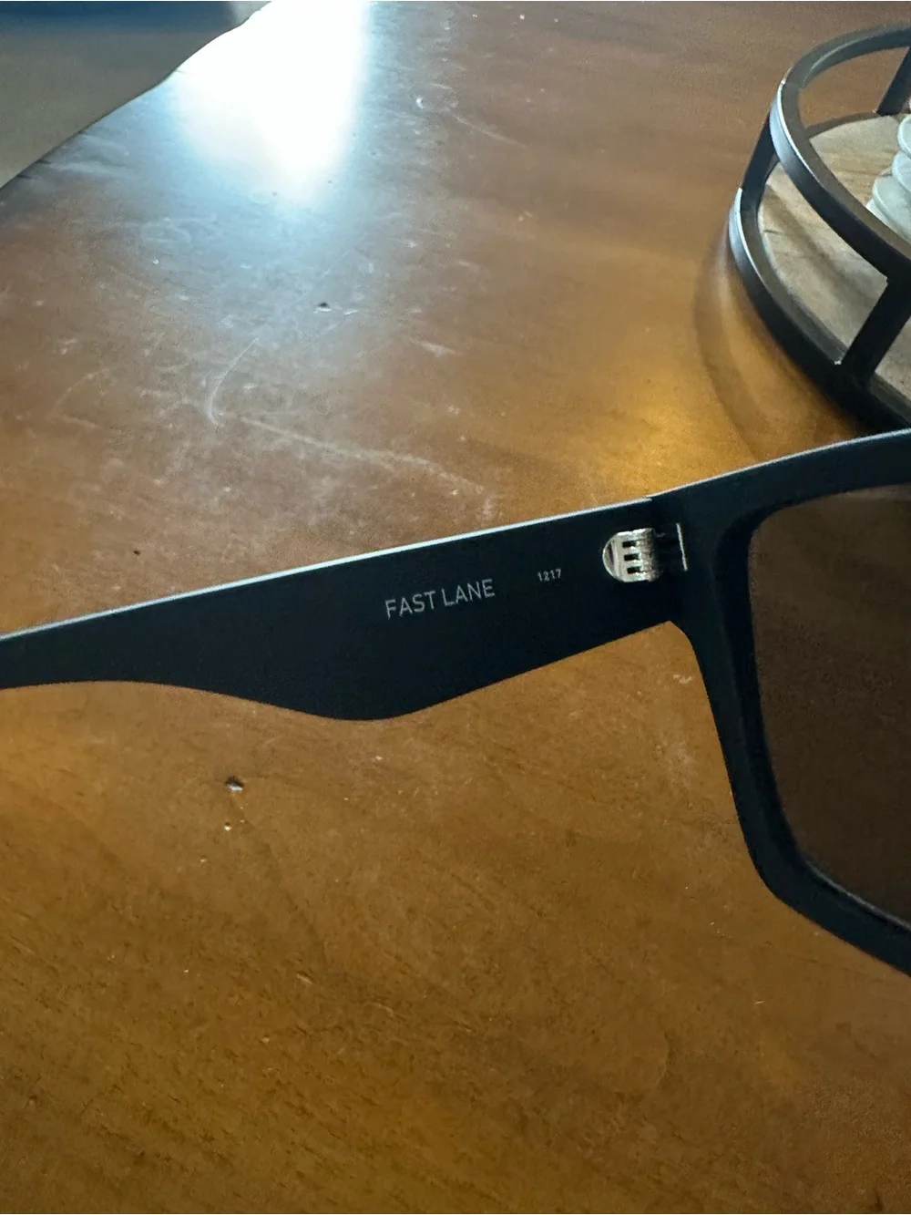 Quay Fast Lane Rectangular Unisex Sunglasses in Matte Navy with Blue Lenses